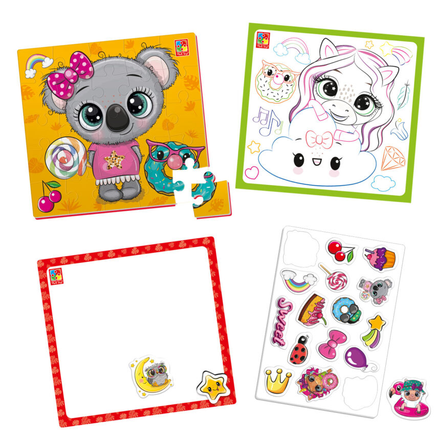 Набір для творчості 4в1. Пухнастики та солодощі укр.. пак. 24*24см, ТМ Vladi Toys, Україна