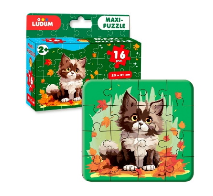 Гра настільна набір Максіпазлів 2 в1 Котик 3+Собачка по 16елем., ТМ Ludum, Україна