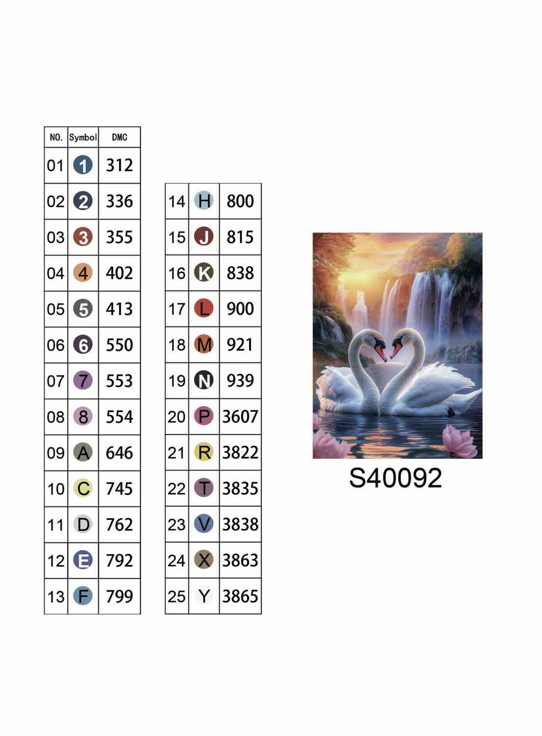 Алмазна мозаїка "Лебедина пісня водоспадів", 40*50см, на підрамнику, в кор. 41*51*2,5см, ТМ Dreamtoys