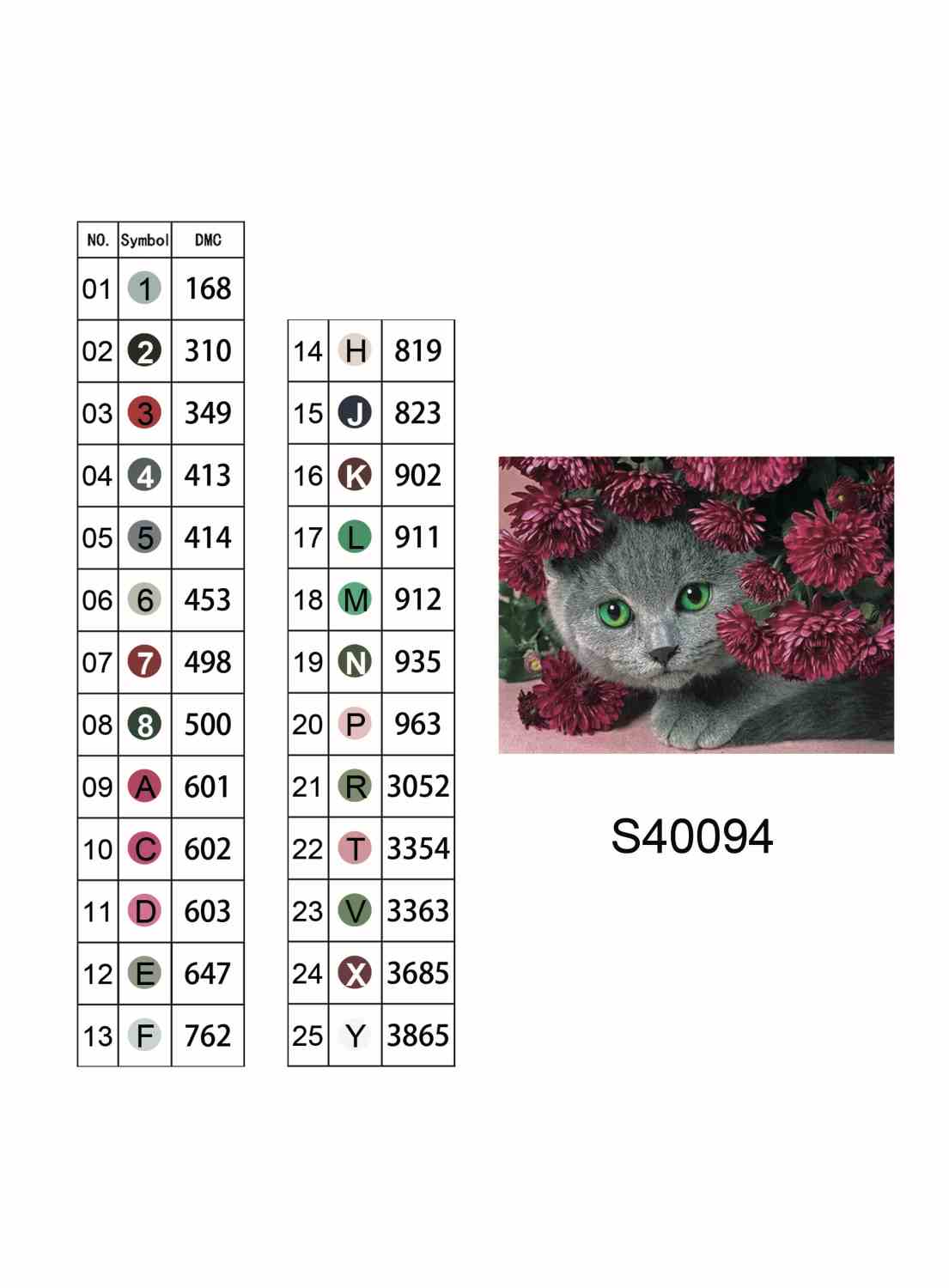 Алмазна мозаїка "Смарагдовий погляд серед хризантем", 40*50см, на підрамнику, в кор. 41*51*2,5см, ТМ Dreamtoys