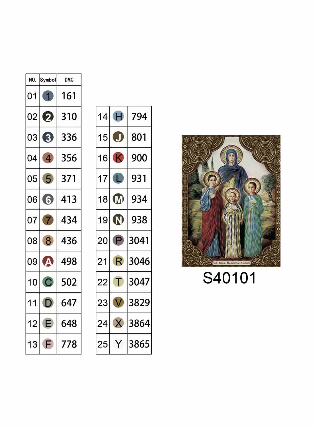 Алмазна мозаїка "Віра, Надія, Любов та мати їх Софія", 40*50см, на підрамнику, в кор. 41*51*2,5см, ТМ Dreamtoys