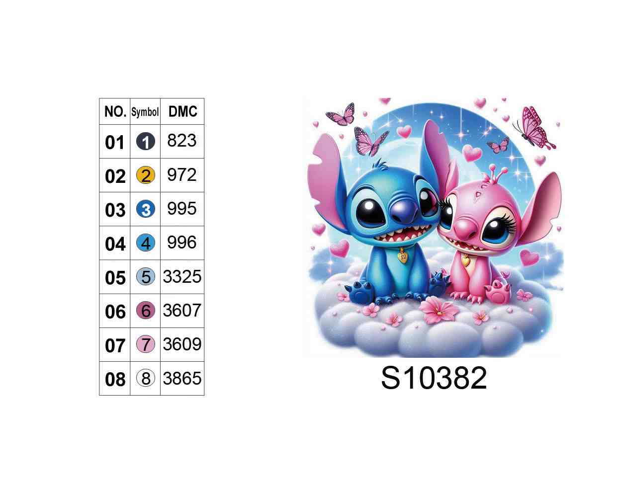 Алмазная мозаика "Стич на мягком облачке", 20*20см, на рамке, кор. 21*21*2,5см, ТМ Dreamtoys