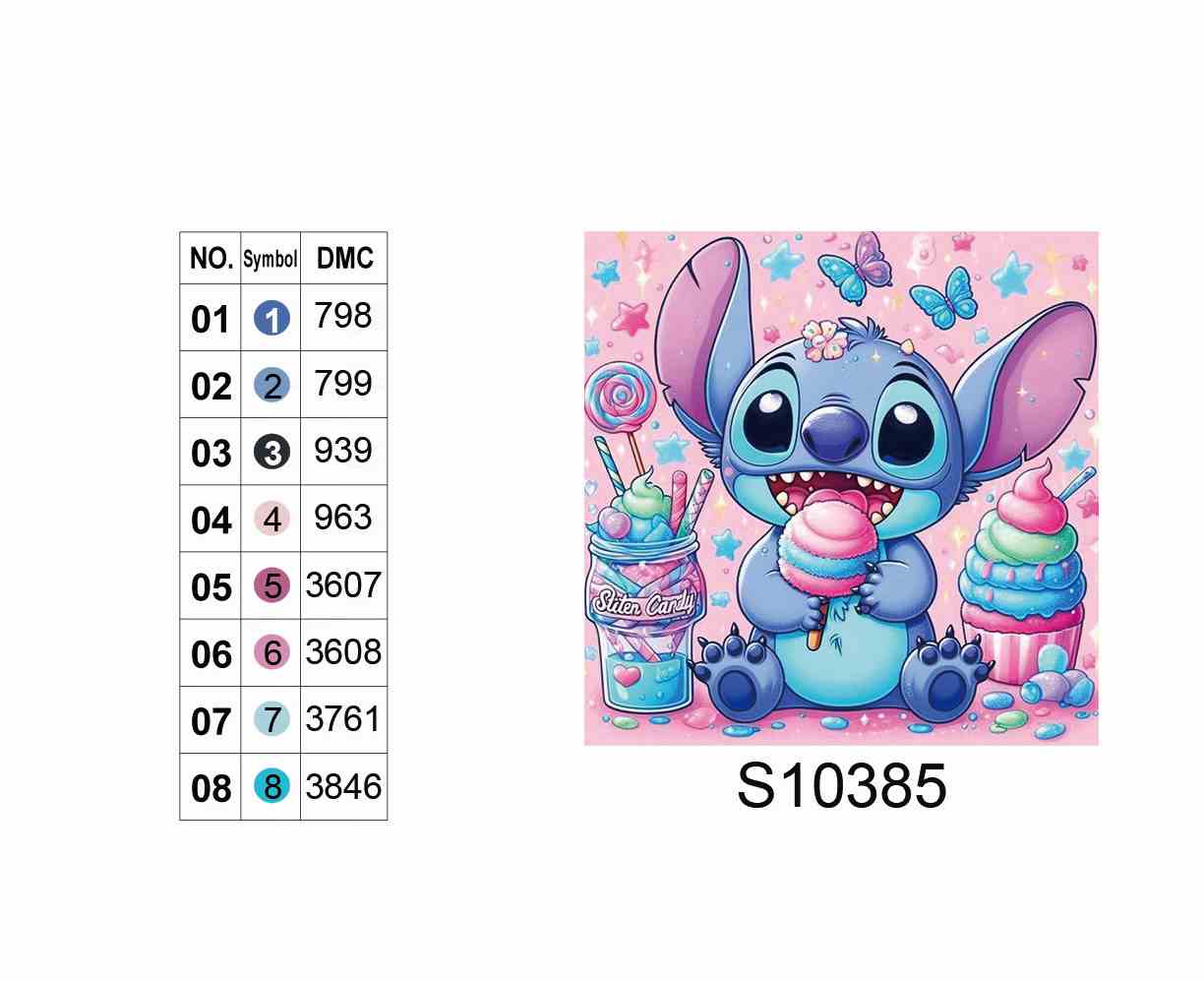 Алмазная мозаика "Стич - сладкоежка", 20*20см, на рамке, кор. 21*21*2,5см, ТМ Dreamtoys