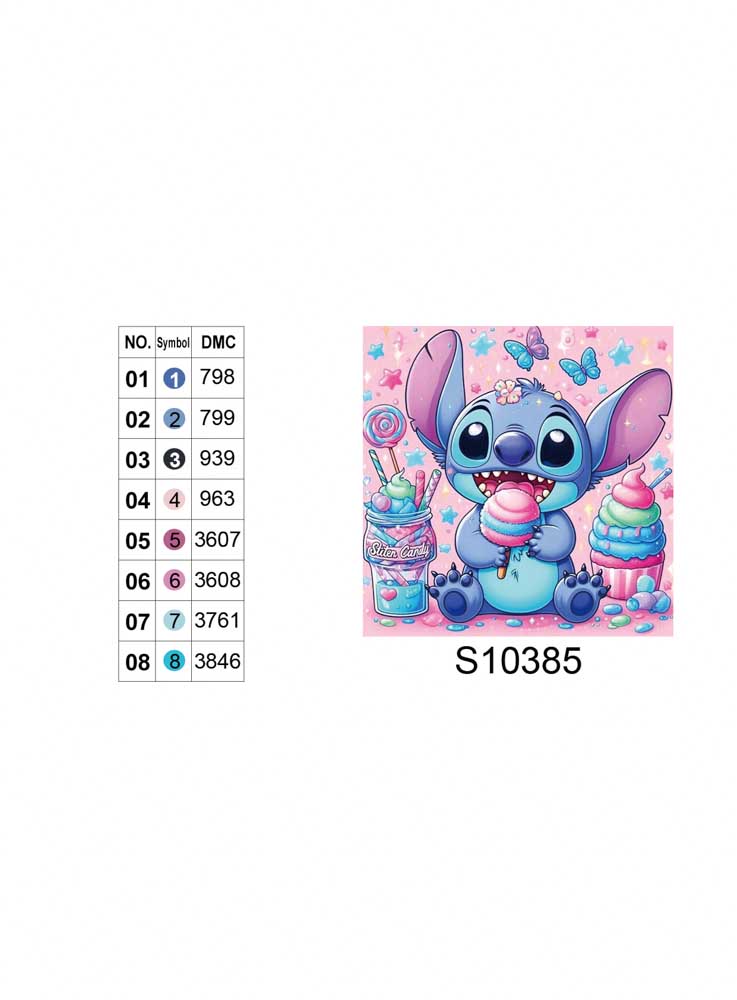 Алмазная мозаика "Стич - сладкоежка", 20*20см, на рамке, кор. 21*21*2,5см, ТМ Dreamtoys