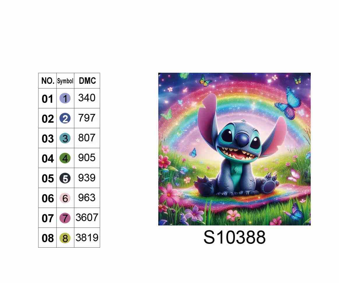 Алмазная мозаика "Радужное счастье Стича", 20*20см, на рамке, кор. 21*21*2,5см, ТМ Dreamtoys