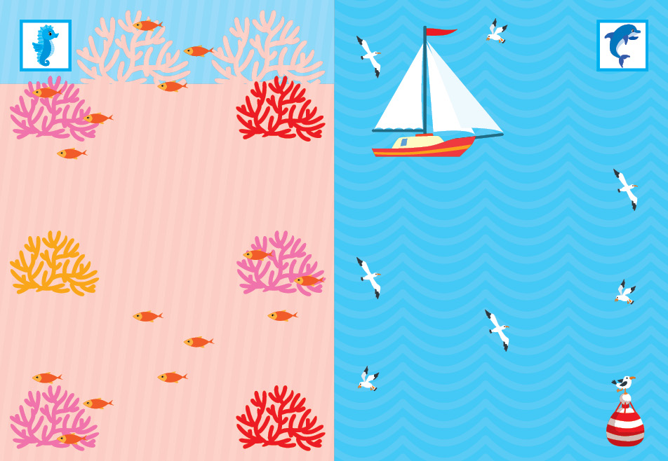 Книга "Наклей, малятко! Буль-буль! Хто живе в морі?" 17*23см, Україна, ТМ УЛА