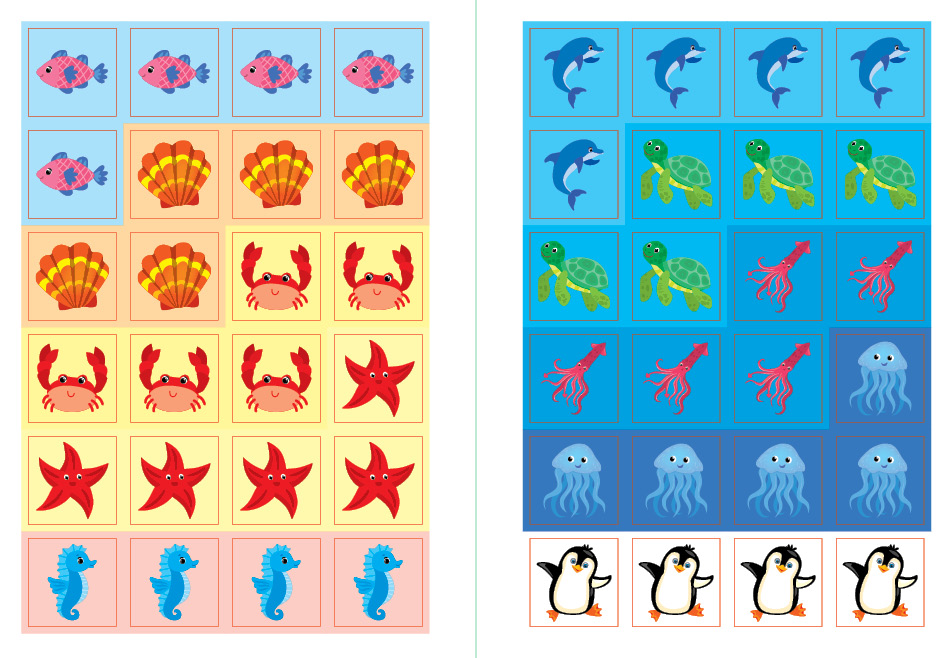 Книга "Наклей, малятко! Буль-буль! Хто живе в морі?" 17*23см, Україна, ТМ УЛА