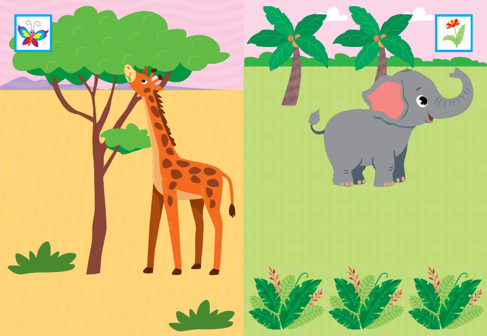 Книга "Наклей, малятко! Клац-клац! Хто живе в Африці?" 17*23см, Україна, ТМ УЛА