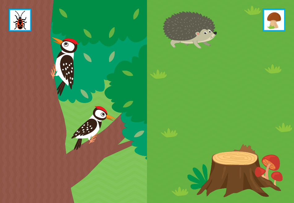 Книга "Наклей, малятко! Фир-фир! Хто живе в лісі?" 17*23см, Україна, ТМ УЛА