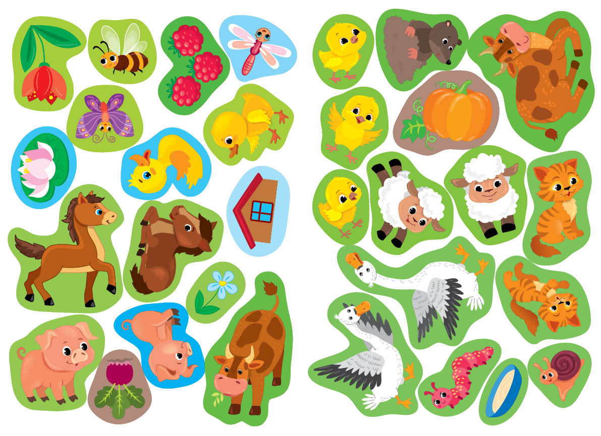 Книга "Прості аплікації великими наліпками. Велика ферма" 21*30,5см, Україна, ТМ УЛА