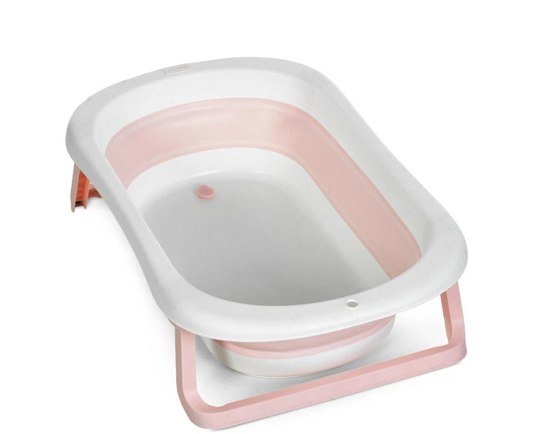 Ванночка детская PLUS Peony Pink, с термометром, вкладыш, силикон, складная 78,3*49,3*20,5см, розовый (1шт)
