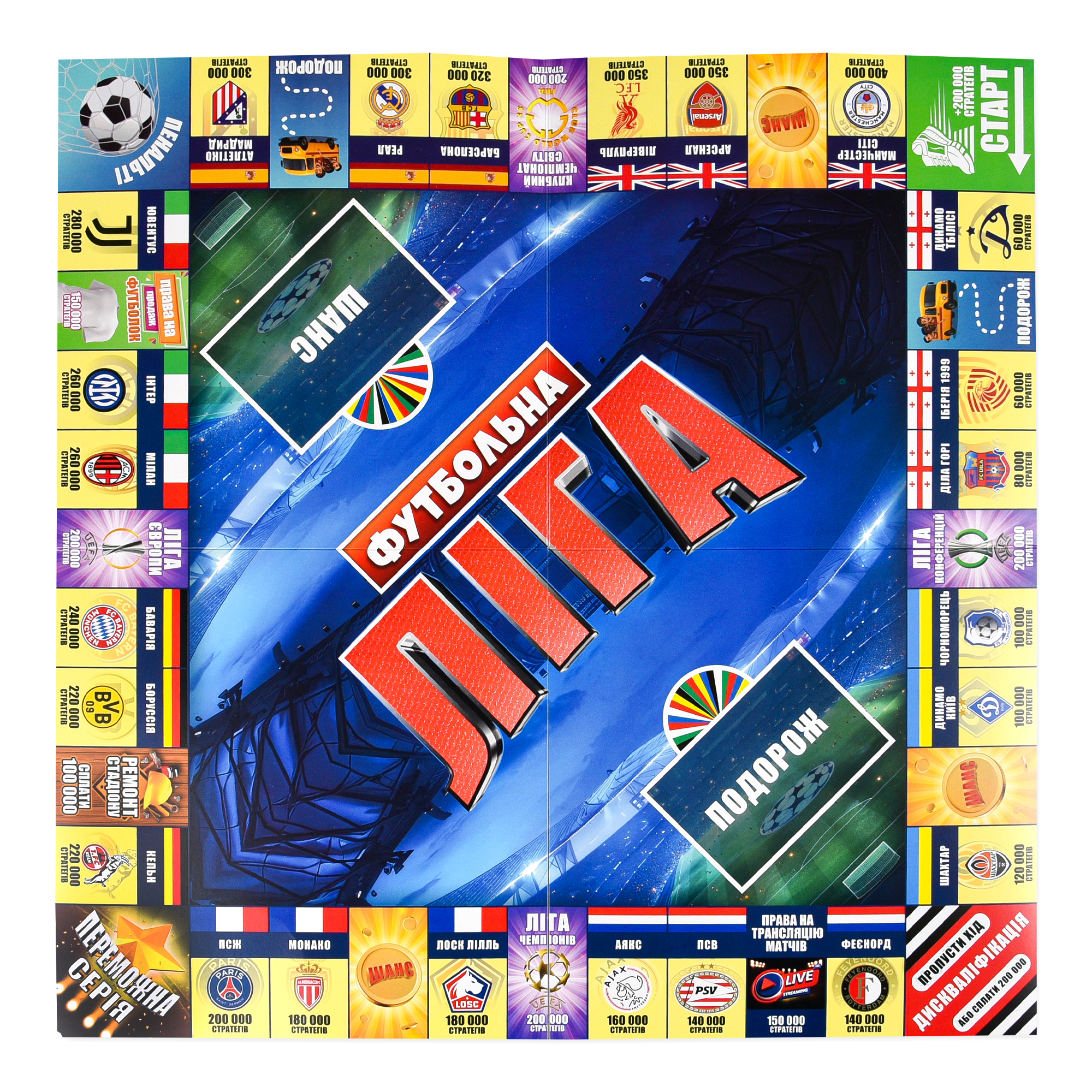 Настольная игра "Футбольная Лига", в кор. 25*25*5см, ТМ Стратег, Украина