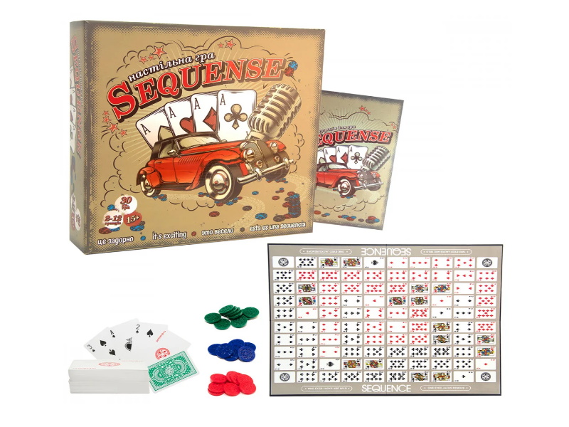 Игра настольная "Sequense", укр., в кор. 30*30*7,5см, ТМ Стратег, Украина (7шт)