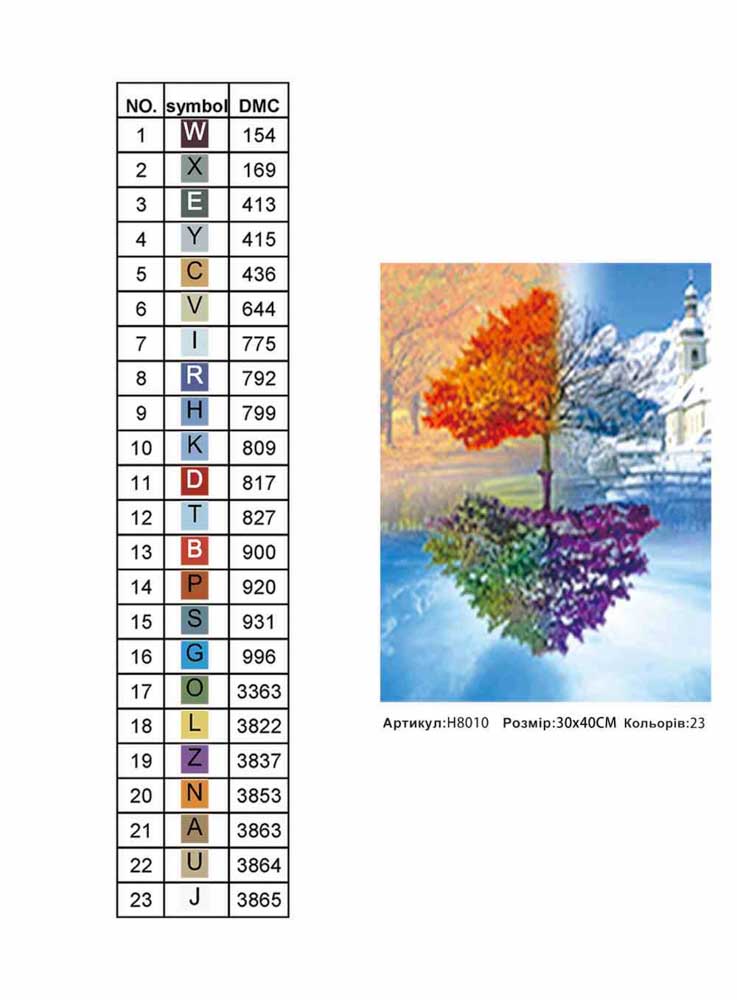 Алмазная мозаика "Времена года", 30*40см, на подрамнике, в кор. 31*41*2,5см, ТМ Dreamtoys
