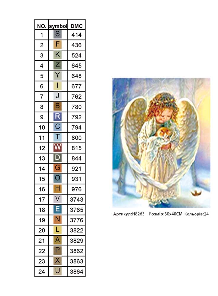 Алмазная мозаика "Заботливый ангелочек", на подрамнике 30*40см, в кор. 41*31*2,5см, ТМ Dreamtoys